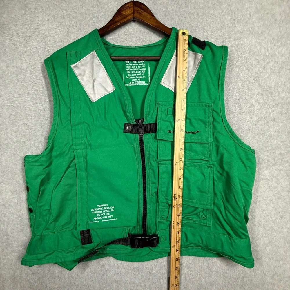 Stearns Life Preserver Vest Mark 1 Green Adult Large Tactical Utility Made USA
